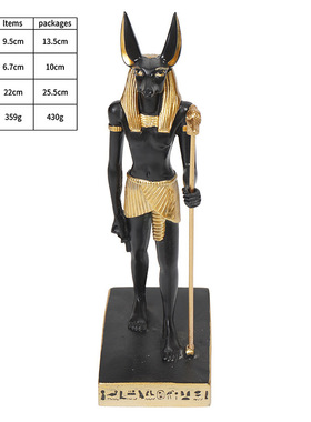 跨境旅游纪念品创意埃及阿努比斯树脂工艺品摆件客厅家居装饰