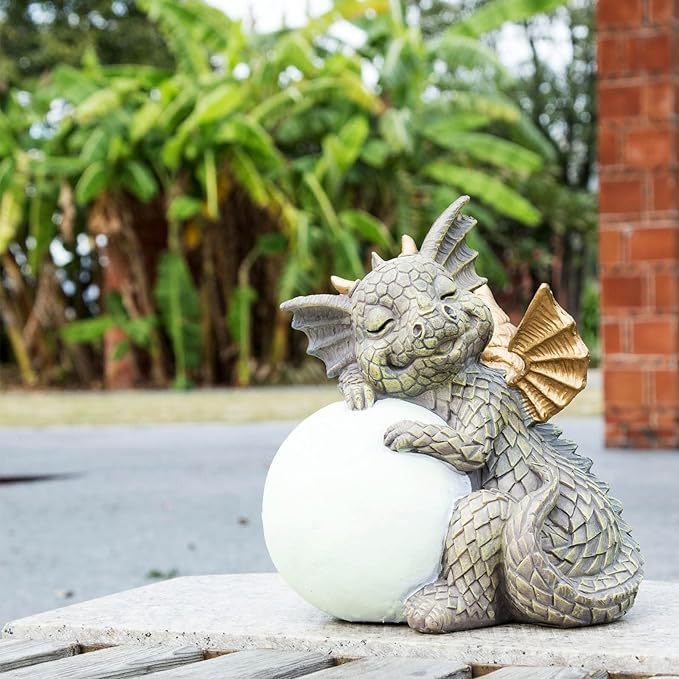 Fairy Statue小龙冥想摆件树脂工艺品雕像创意花园装饰摆件