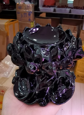 跨境 莲花树脂底座 水晶球玉石圆托底座工艺品 居家办公树脂摆件