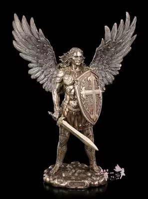 Imported Cold Cast Bronze statue of Saint Michael Archangel