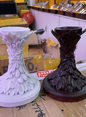 羽毛雕花树脂底座摆件 水晶球原石玉石底座 居家工艺品