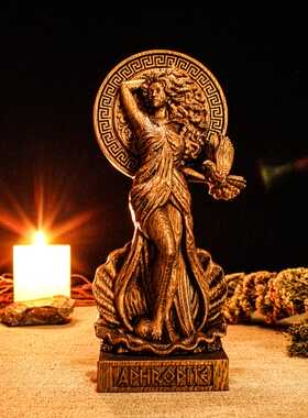 进口Aphrodite 希腊美神阿芙洛狄忒橡木雕像 希腊神话收藏 家居