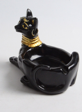 严选烟灰缸摆件创意埃及猫神纪念品树脂工艺品办公室家居装饰礼品