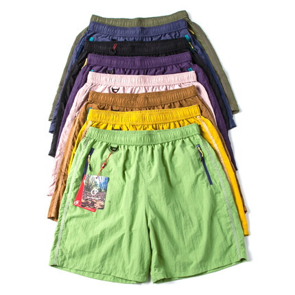 户外短裤男宽松百搭撞色轻薄透气美式风工装四分裤拉链速干休闲裤