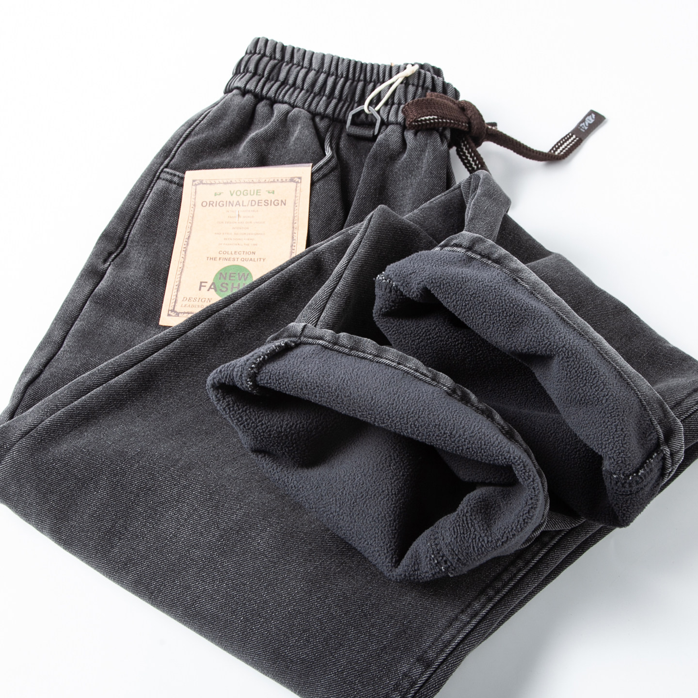 加绒男裤冬季新款重磅保暖日系牛仔裤宽松直筒加厚长裤微锥休闲裤,男装,牛仔裤,淘宝优惠券,粉丝福利购,淘宝优惠卷