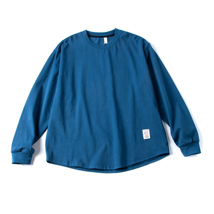 男士T恤阿美咔叽美式复古纯色百搭圆领卫衣宽松纯棉长袖打底衫男