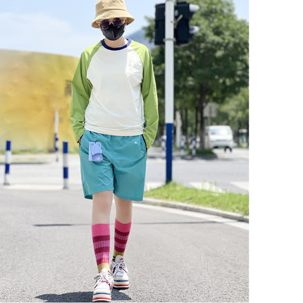 青少年速干衣春秋款轻量化吸湿透气运动长袖T恤时尚插肩袖打底衫