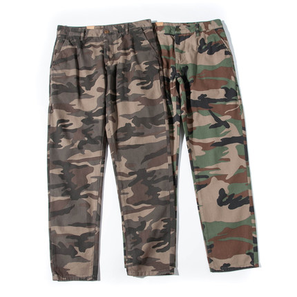 男士宽松直筒迷彩裤潮美式复古阿美咔叽秋季百搭休闲大码工装长裤