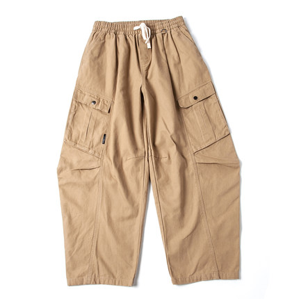 日系复古工装裤男秋季新款宽松直筒耐磨百搭多口袋弯刀休闲长裤子