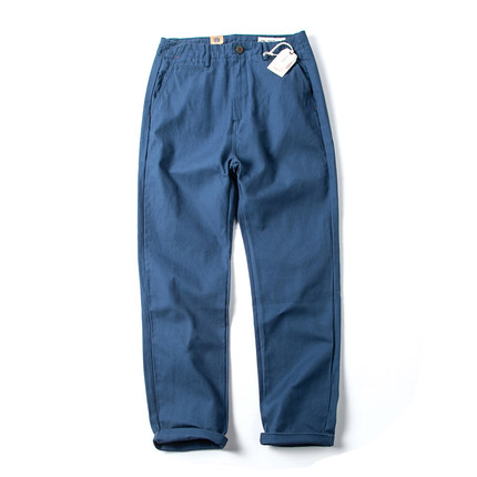 重磅阿美咔叽美式复古日系全棉加厚秋冬工装长裤纯色直筒休闲裤男