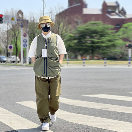 户外背心男美式复古风马甲多口袋工装上衣宽松休闲机能风钓鱼外套