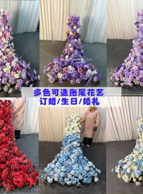 拖尾餐桌花瀑布仿真花推车花束绢