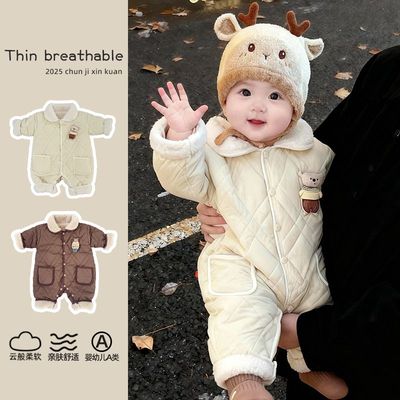 【加绒加厚】婴幼儿连体衣外出服爬服男女宝宝冬装哈衣冬季保暖