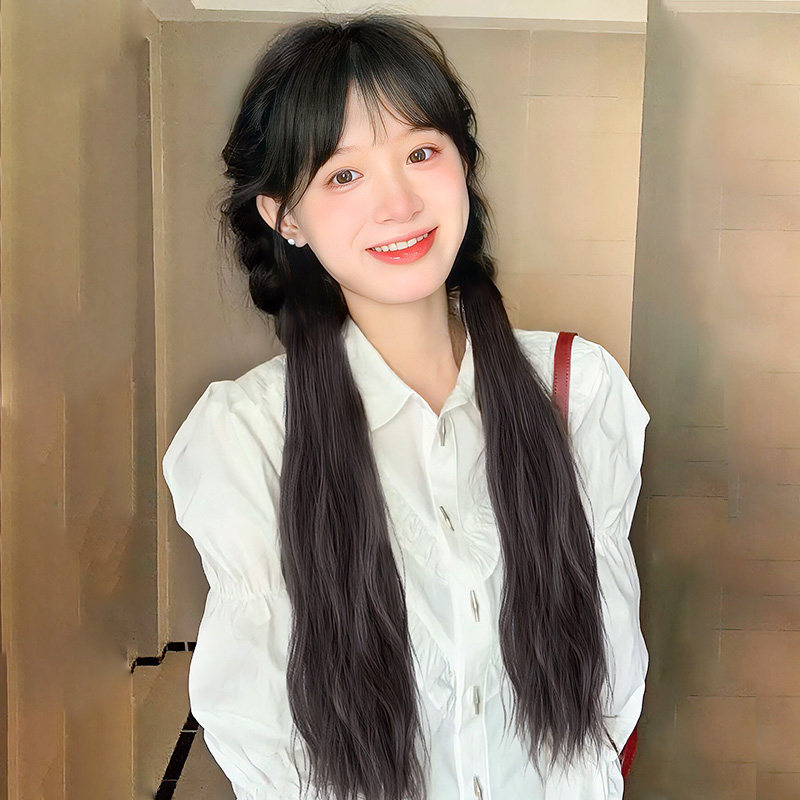 假发马尾女自然仿真发假发片可扎低马尾长发辫子绑带式双马尾假发
