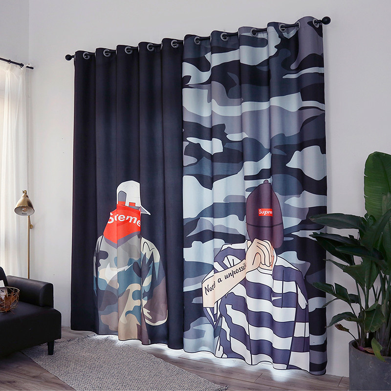 黑色卧室客厅试衣间窗帘