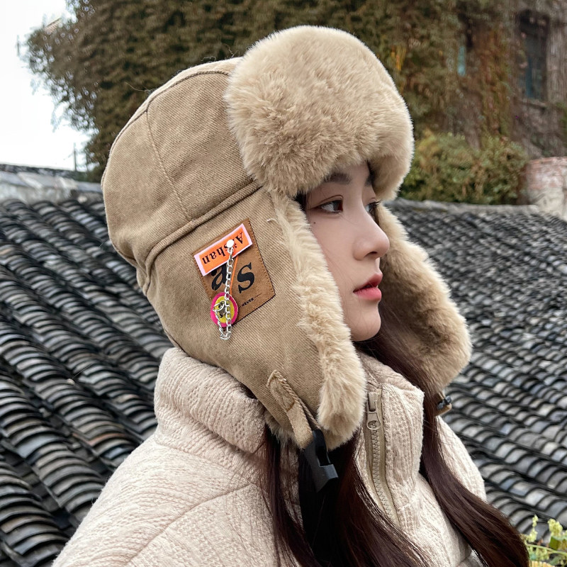 冬季骑行保暖加绒加厚雷锋帽男女