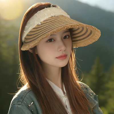 草编空顶大檐防晒显脸小女帽