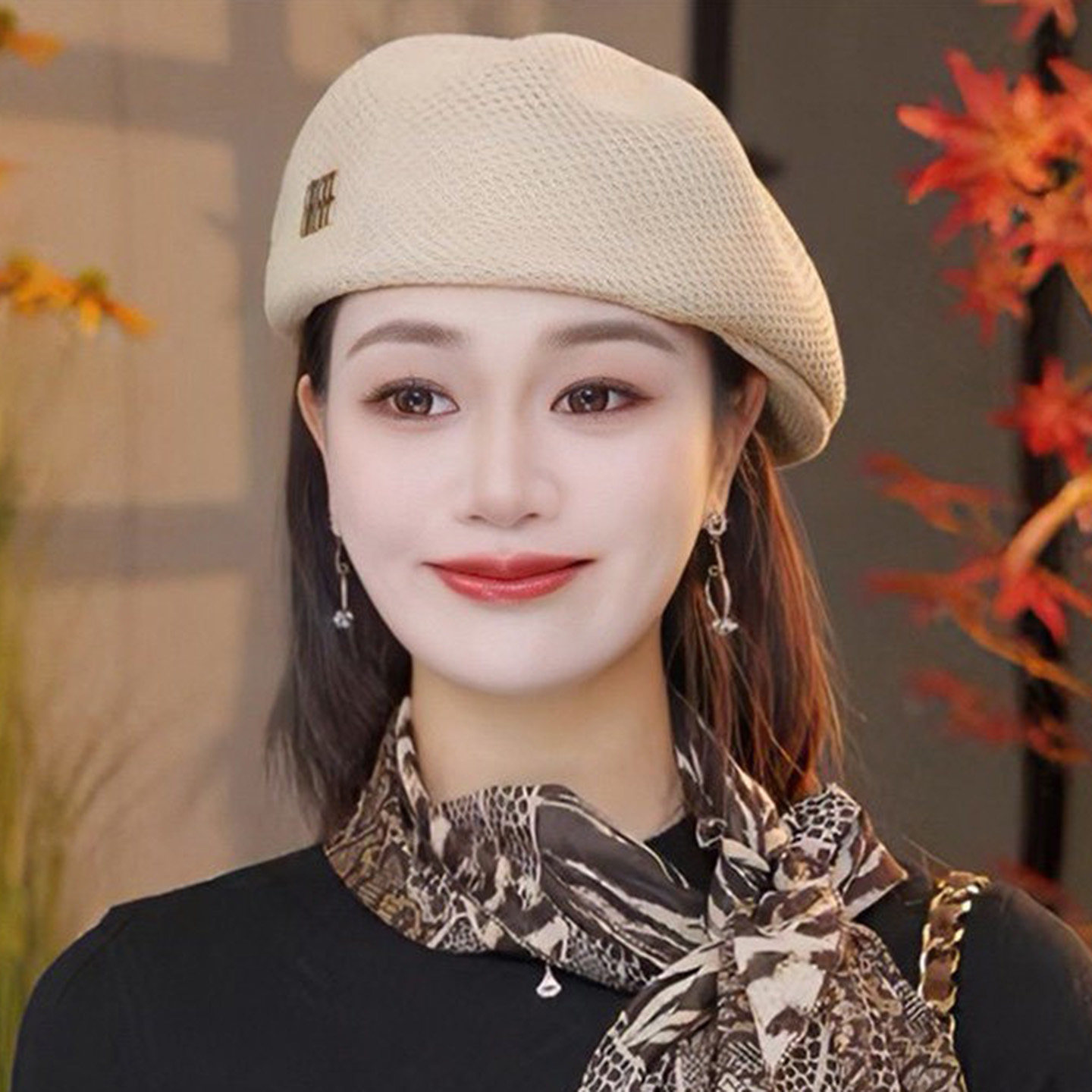韩版时尚透气定型薄款前进帽春夏英伦复古反戴贝雷帽防晒帽子女款