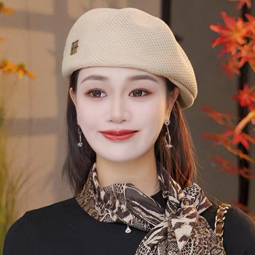 韩版时尚透气定型薄款前进帽春夏英伦复古反戴贝雷帽防晒帽子女款 - 封面
