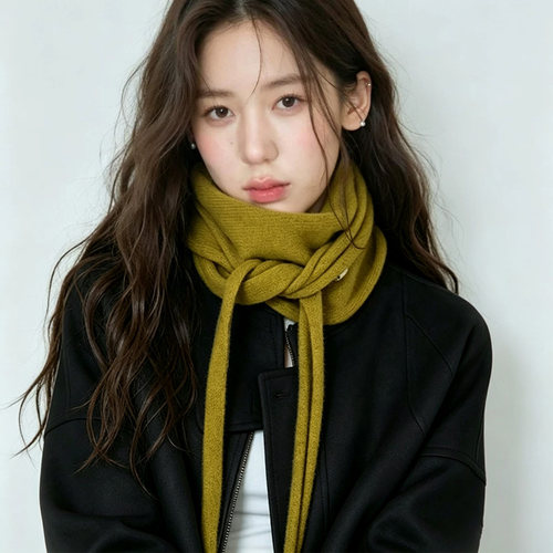 秋冬纯羊毛针织保暖三角巾披肩女