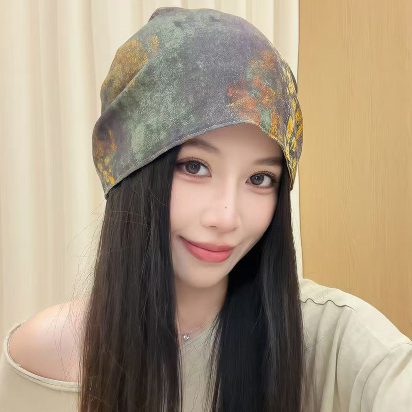复古扎染涂鸦堆堆帽男女春秋
