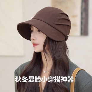 大头围休闲百搭遮脸鸭舌帽潮 渔夫帽子女秋冬季 2026新款 赵露思同款