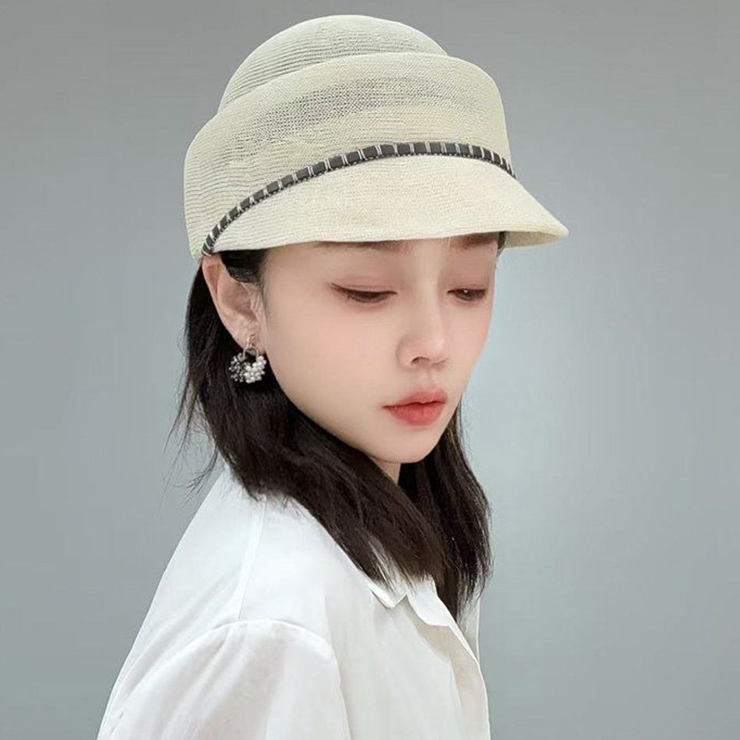 英伦马术透气遮阳显脸小鸭舌帽女