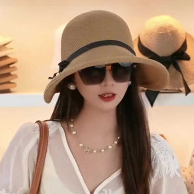 赫本风可折叠遮阳帽防晒遮阳帽