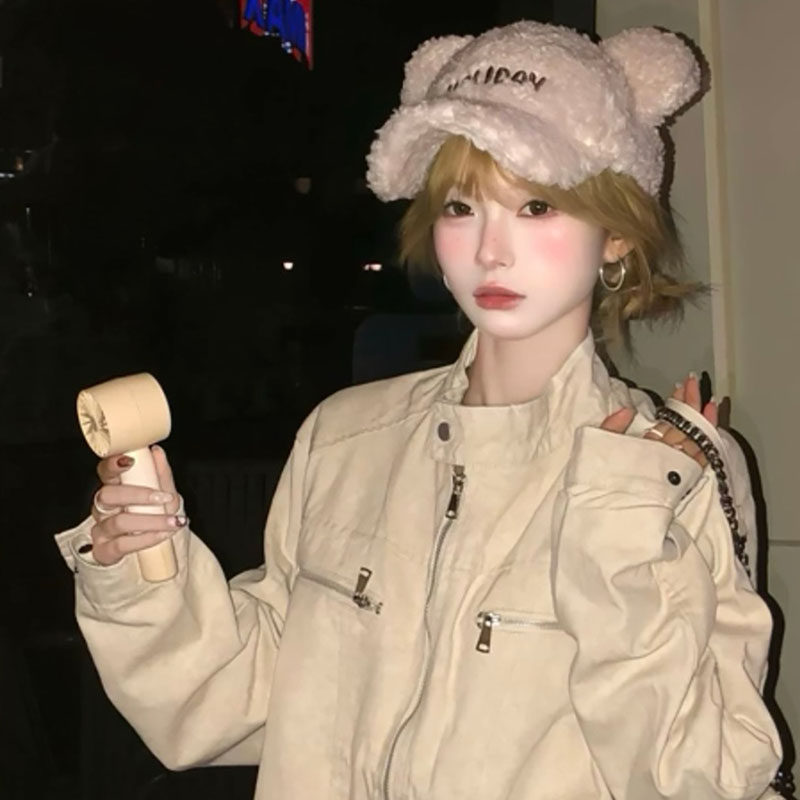 韩版可爱小熊耳朵羊羔毛棒球帽子女秋冬季防寒保暖百搭时尚鸭舌帽,服饰配件/皮带/帽子/围巾,帽子,淘宝优惠券,粉丝福利购,淘宝优惠卷