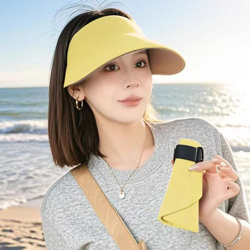 无痕一体空顶户外骑车大檐遮阳帽