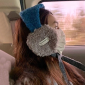 韩版 冬季 护耳保暖耳罩羊毛圈圈纱羊羔绒系带防风骑车户外耳套耳捂