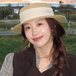 平顶出游遮阳礼帽 草帽法式 神仙藤井树同款 原生纸草防晒帽子女夏季