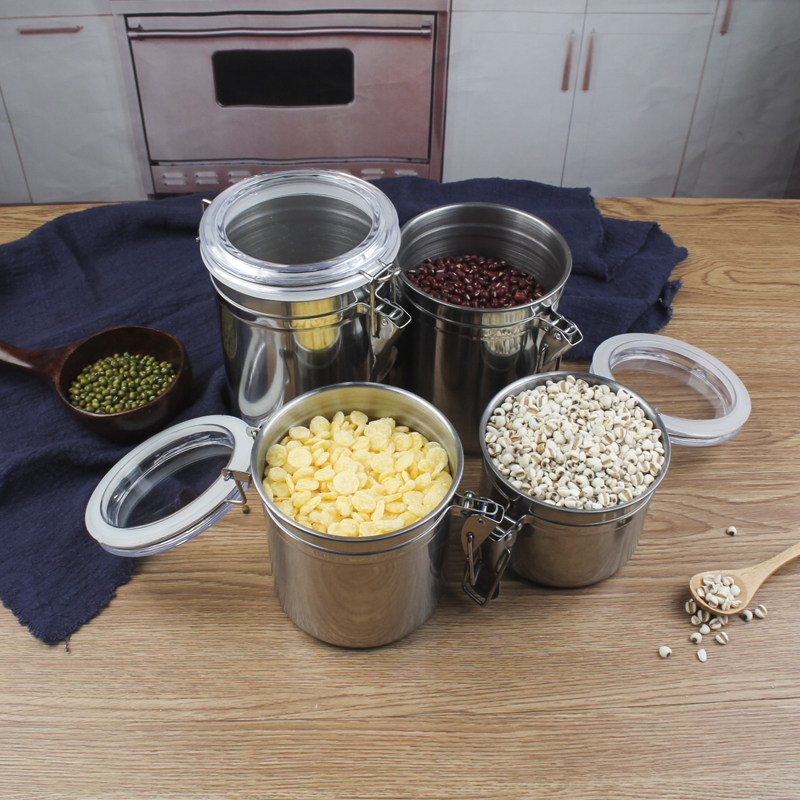 厨房储物罐不锈钢密封罐加厚大号奶粉茶叶食品罐五谷杂粮存储罐子,厨房/烹饪用具,密封罐,淘宝优惠券,粉丝福利购,淘宝优惠卷