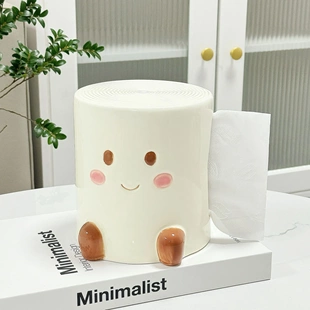 饰摆件客厅餐巾纸盒 可爱卡通卷纸造型抽纸盒桌面创意纸巾盒家用装