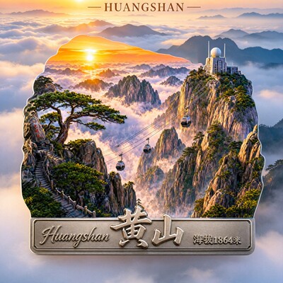 黄山金属文创纪念冰箱贴