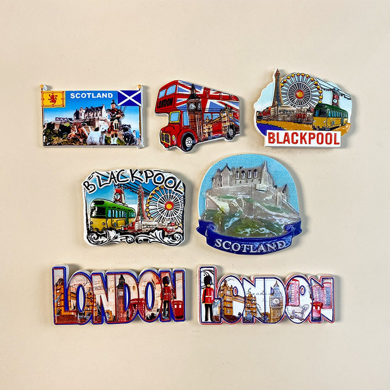 英国伦敦桥景点旅游冰箱贴纪念品创意立体树脂冰箱贴留言贴礼物