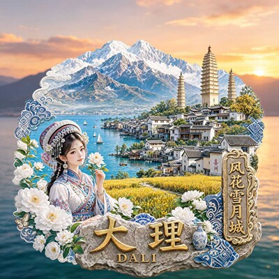 大理金属文创纪念冰箱贴