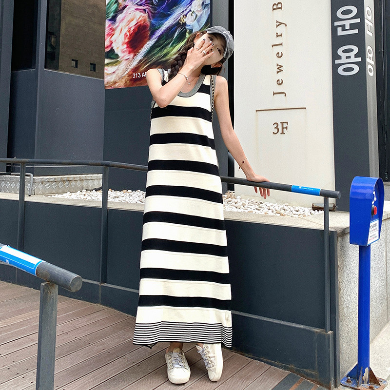 2025夏季新款现货条纹显瘦连衣裙内搭裙166-7710P105K158，女装连衣裙，茜茜公主