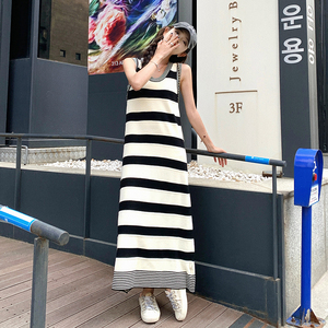 2025夏季新款现货条纹显瘦连衣裙内搭裙166-7710P105K158,女装连衣裙,茜茜公主