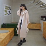 浅粉色法式高级感风衣外套女2024年新款秋装日系宽松气质长款大衣，女装风衣，茜茜公主