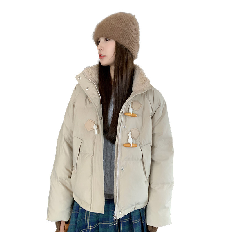 2023冬季新款现货牛角扣时尚短款90羽绒服166-6628P280K398,女装羽绒服,茜茜公主