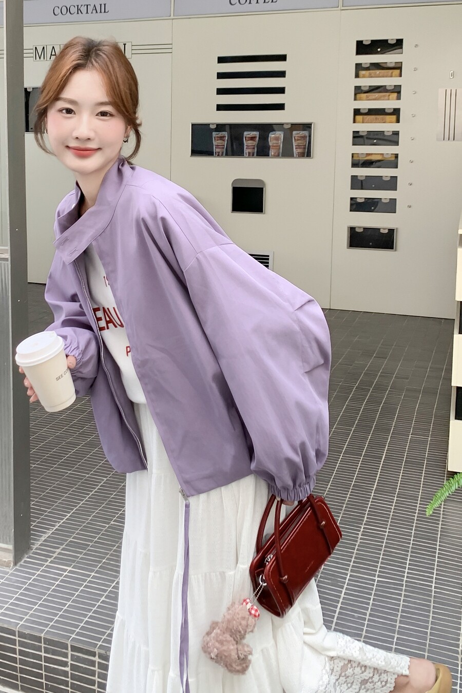 2025秋季新款好数据独特韩紫色小个子休闲短外套166-2586P135K208,女装短外套,茜茜公主