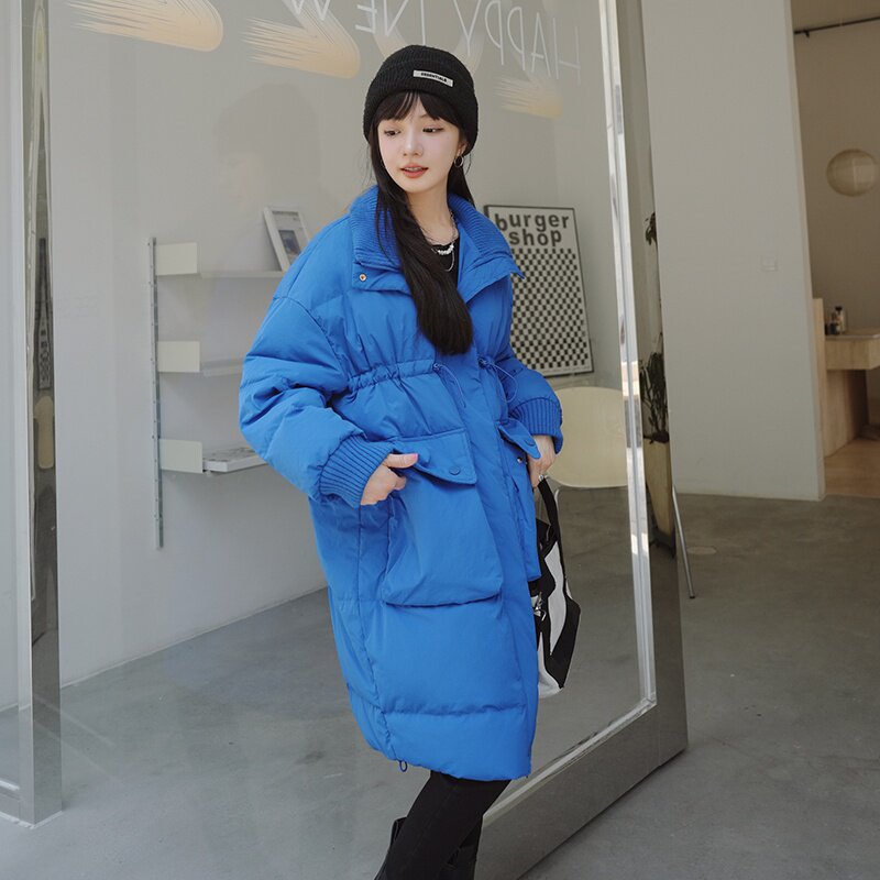 2022冬季新款现货毛线领中长款羽绒服166-9917P225K358图片
