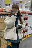 2024冬季新款现货设计感牛仔拼接90绒羽绒服166-9998P360K538，女装羽绒服，茜茜公主