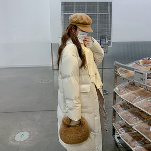 2023冬季新款现货送围巾长款90绒羽绒服166-2302P280K398黑图片