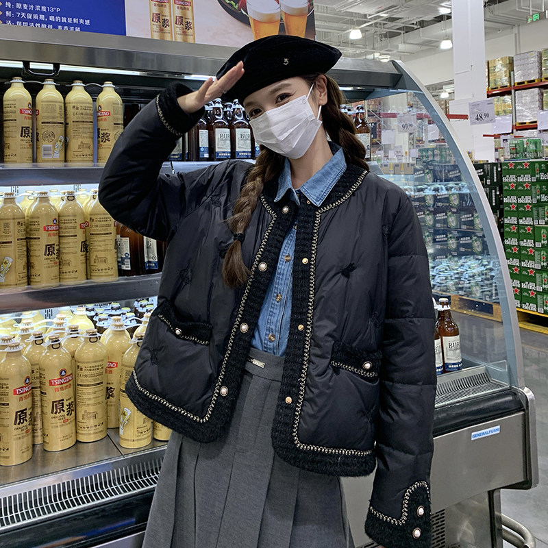 【现货】2024新款黑小香风90绒羽绒服包166-7759P295K438,女装羽绒服,茜茜公主