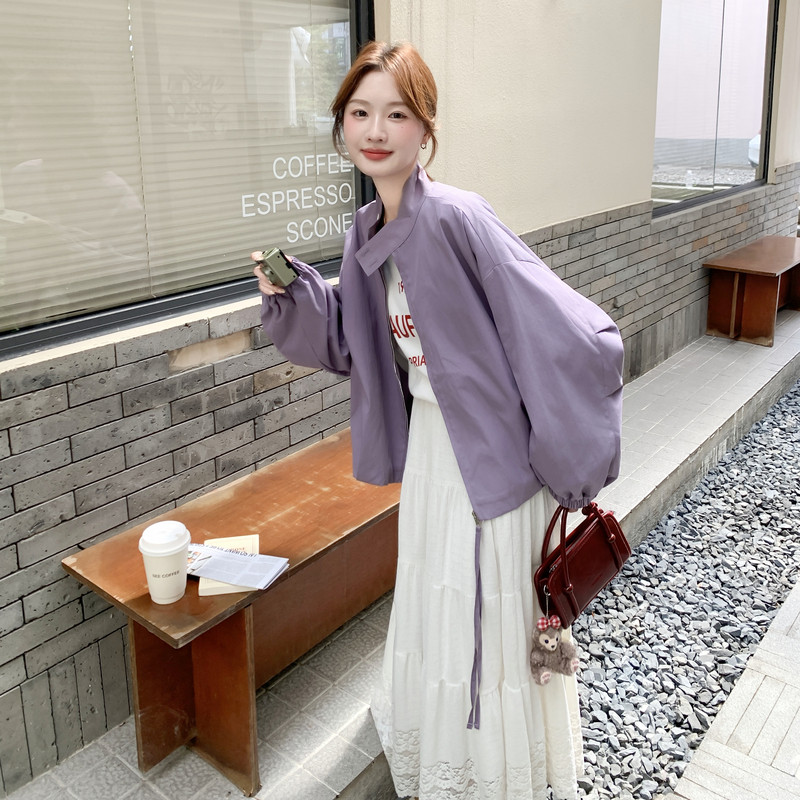 2025秋季新款好数据独特韩紫色小个子休闲短外套166-2586P135K208,女装短外套,茜茜公主