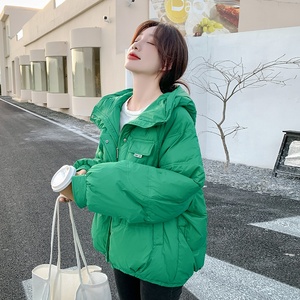 2022冬季新款现货短款羽绒服166-9921P195K328 绿色图片