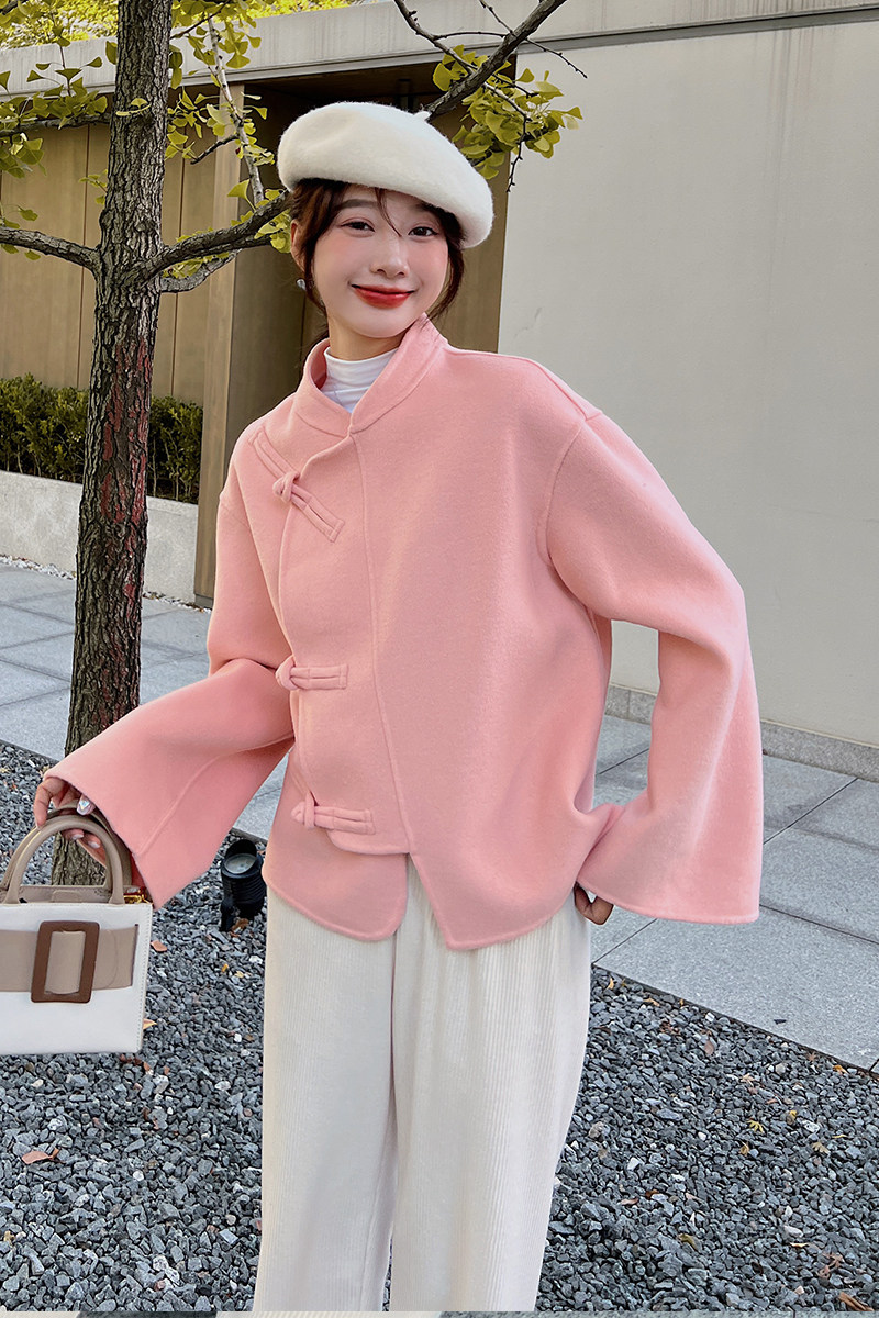 2022冬季新款现货盘扣风80毛双面呢外套166-9973P280K438,女装毛呢外套,茜茜公主