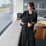 现货马甲两件套连衣裙2025秋季新款百褶裙166-2323P155K238，女装连衣裙，茜茜公主